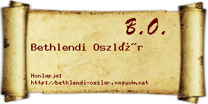 Bethlendi Oszlár névjegykártya